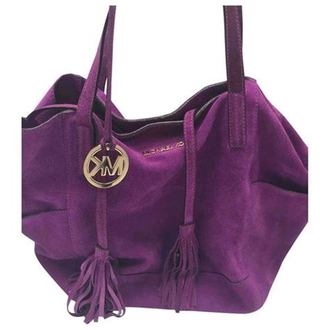 michael kors purple suede handbag|Michael Kors suede shoulder bag.